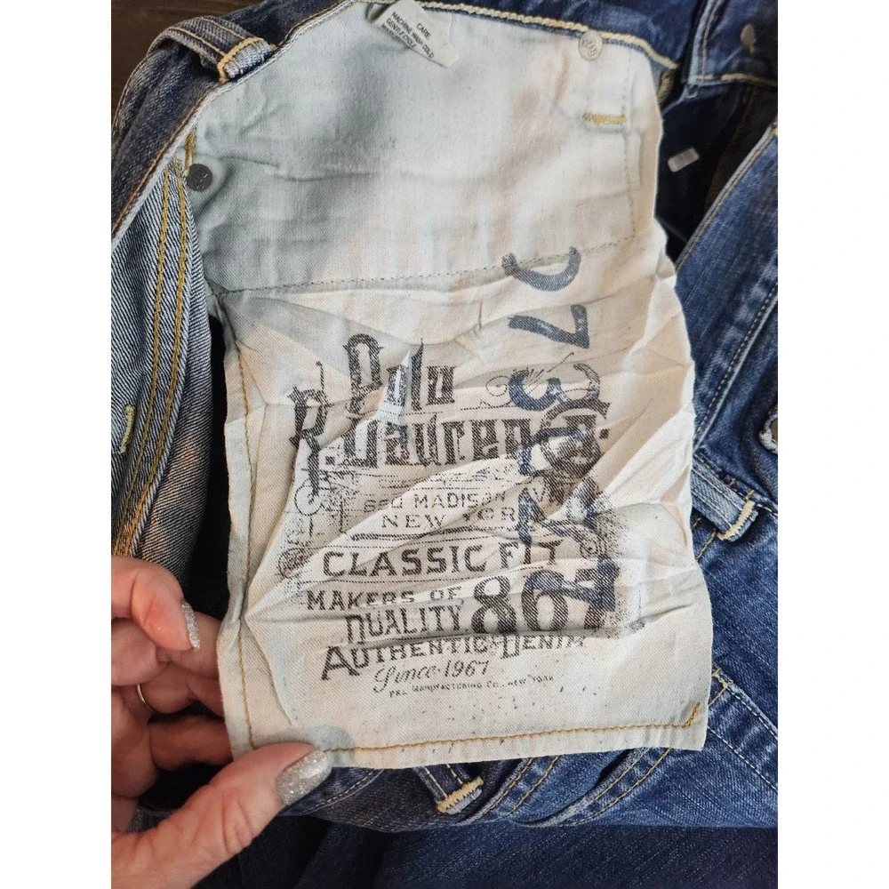 Vintage Polo Ralph Lauren Men's Blue Jeans Classic Fit 867 38x34  Rare‎